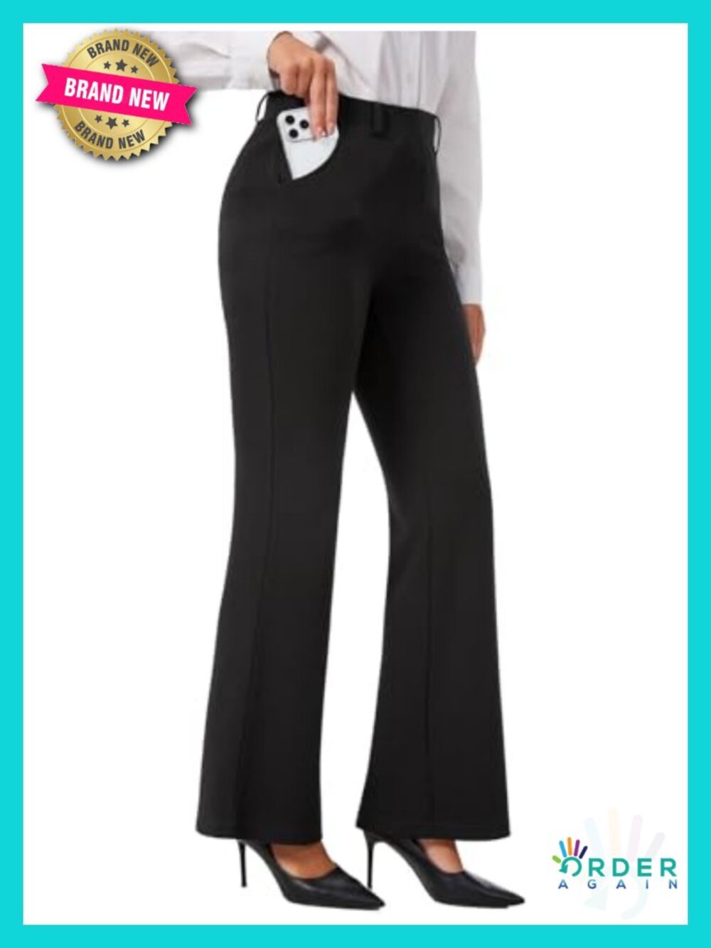 Bootcut Dress Pants Yoga Slacks Work Trousers w/ 5 Inseam